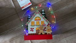 Leuchtendes LED-Lebkuchenhaus aus Holz 🎄