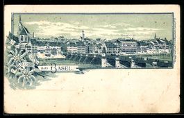 Litho Basel, Teilansicht mit Rheinbrück