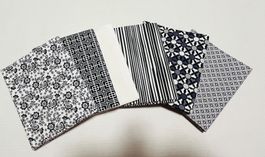 Patchworkstoffe 6 FQ weiss-schwarz-grautöne