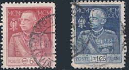 Italien 1925, König Emanuel., 2 Wert ein Zähnung 11, Bedarf