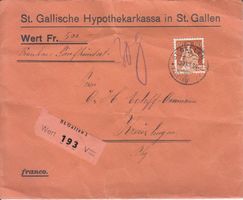 SBK 140z auf Siegelbrief St. Gallen