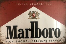 Marlboro Blechschild Metallschild Zigi Box Soft Gold Rot