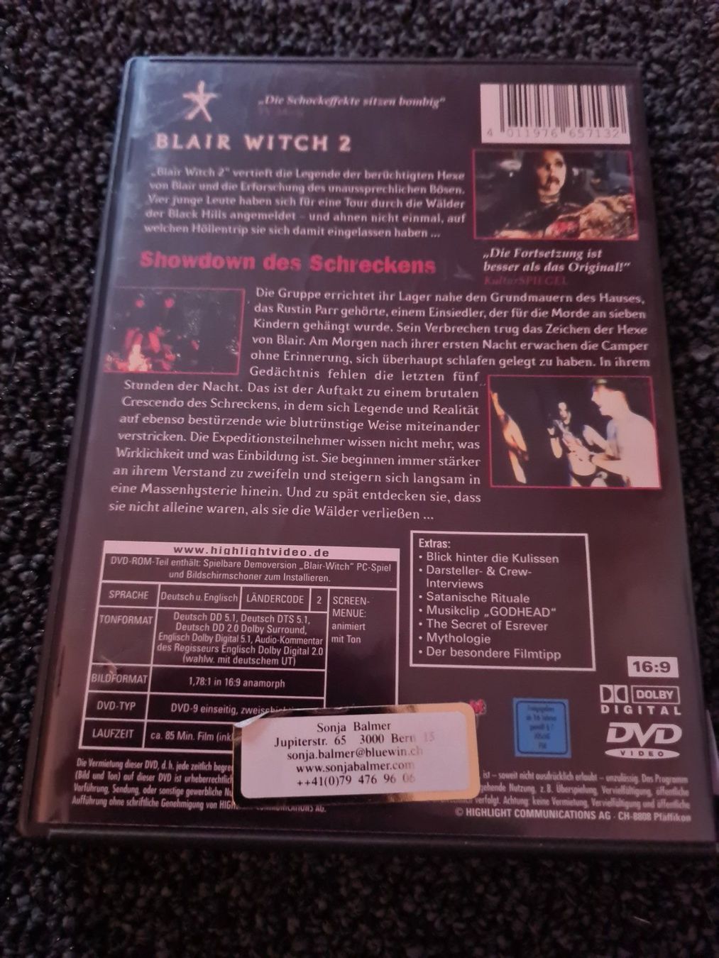 Tutti i DVDs: BLAIR WITCH 2(10736) – Usato da Ruswil venduto da M71 1
