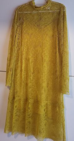 Second Female Senfgelbes Spitzenkleid (M) 1x getragen