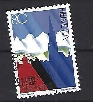 Tutti i francobolli: 1991 - Berner Alpen mit Stadtsilhouette – Usato da Schaffhausen venduto da poststamp