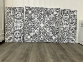 Wandbilder Set, 3-teilig 160 x 80 cm, handgemalt