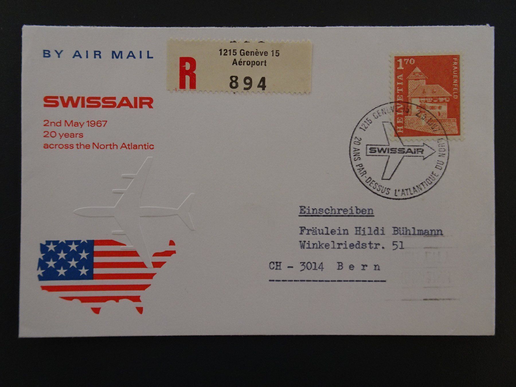 Alle Briefmarken: Swissair 1967 – Gebraucht aus Aadorf von Chnorli-Furz