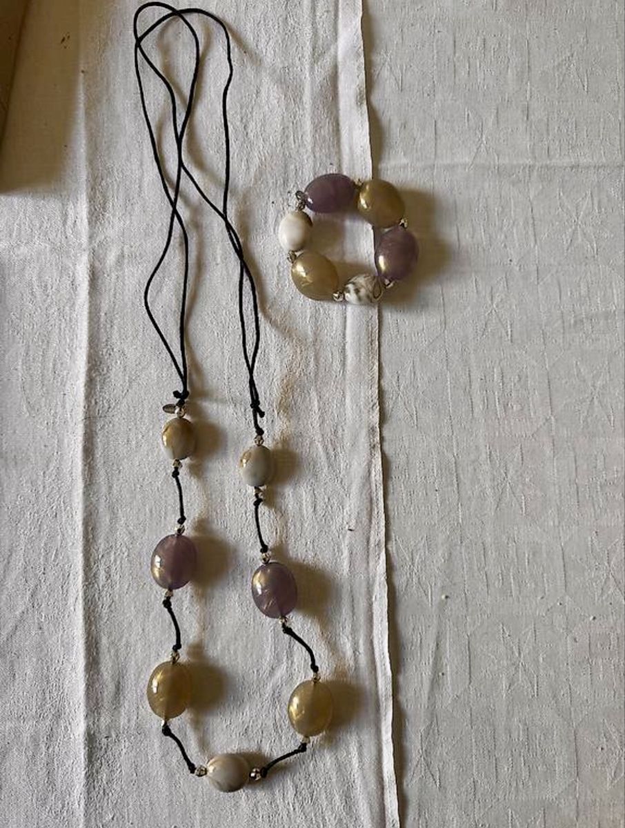 Catenine: Collana lunga con perle e bracciale abbinato, set estivo – Usato da Locarno venduto da tos_tgc9