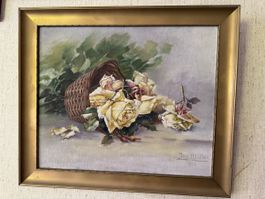 Antikes Gemälde Rosen