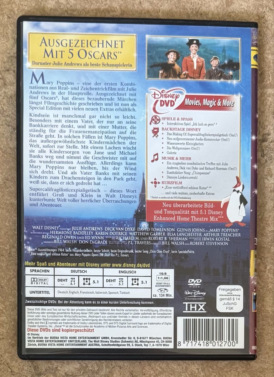 Tous les DVDs: MARY POPPINS – Neuf (Voir description) à Dietikon par AndreaSch01 1