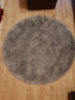 2 Runde Kuschelteppiche Grau Ø ca. 90 cm, weich