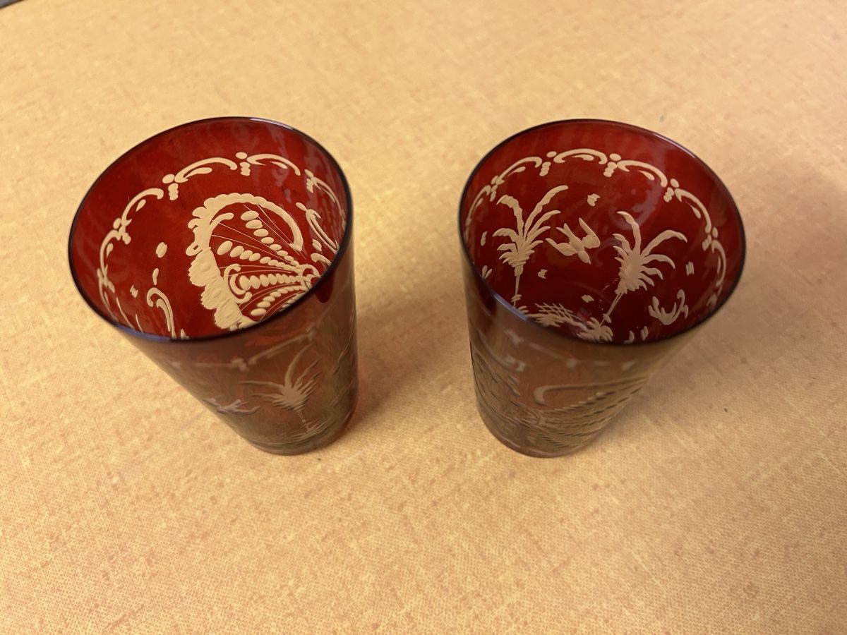 Bicchieri: 2 Schönes Schnapsgläser Böhmische Glas geschliffen. – Usato da Lanzenhäusern venduto da vic63 1
