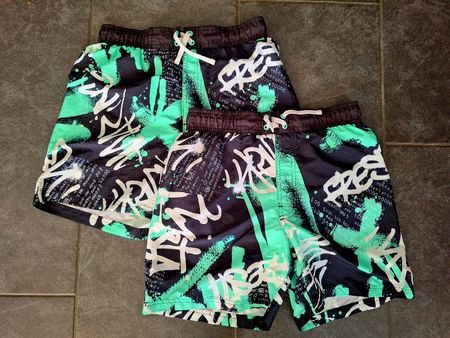 2 H&M Badehosen, Sommer, cooles Design, Gr. 170/14+