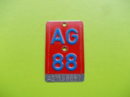 Velonummer / Fahrradnummer AG 88