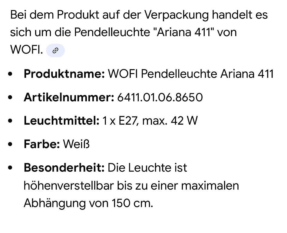 Kronleuchter & Deckenlampen: Wofi Pendelleuchte Ariana 411 – Gebraucht aus Zwingen von Zipfel1983 2