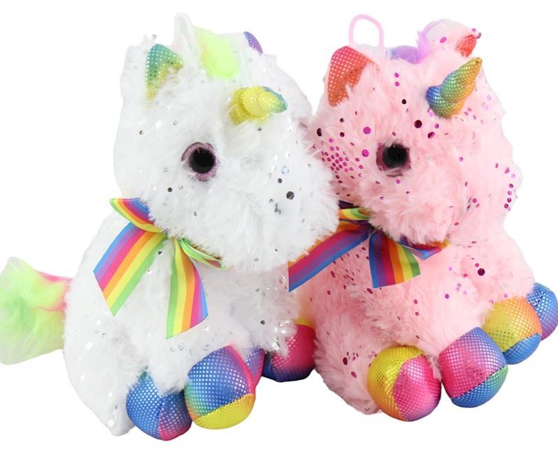 Giocattoli: Plüsch Einhorn 20 cm mit Glitzerpunkten weiss – Nuovo e nell'imballaggio originale da Oensingen venduto da Liquidations-Shop