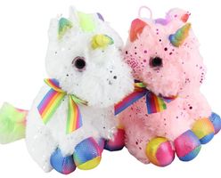 Plüsch Einhorn 20 cm mit Glitzerpunkten rosa