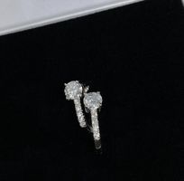 Moissanite, Ohrstecker, Creolen 1 ct - Zertifikat