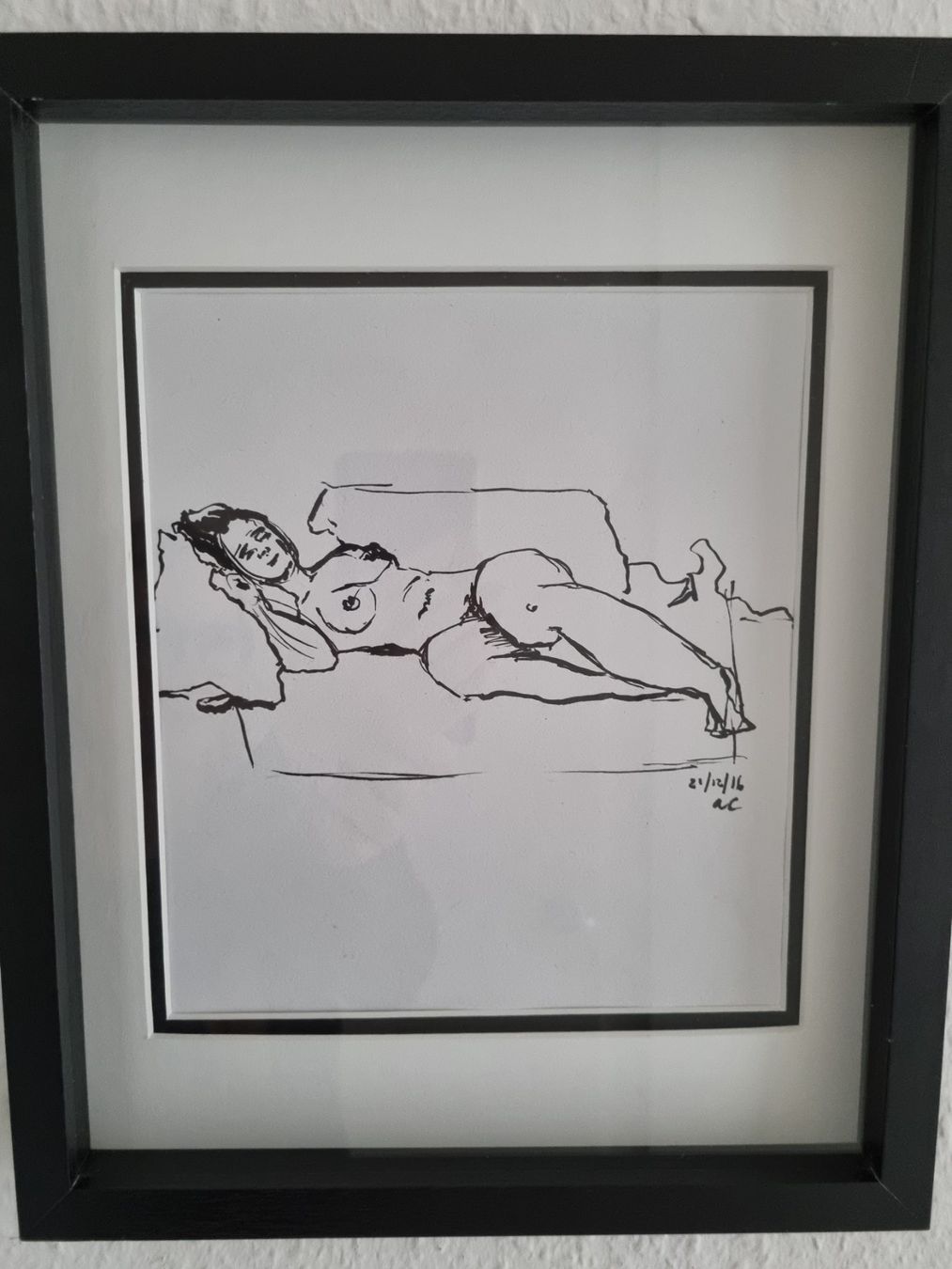 Gemälde: Beau petit nu moderne. Encre de chine. – Gebraucht aus Grand-Lancy von Evelyne010 1