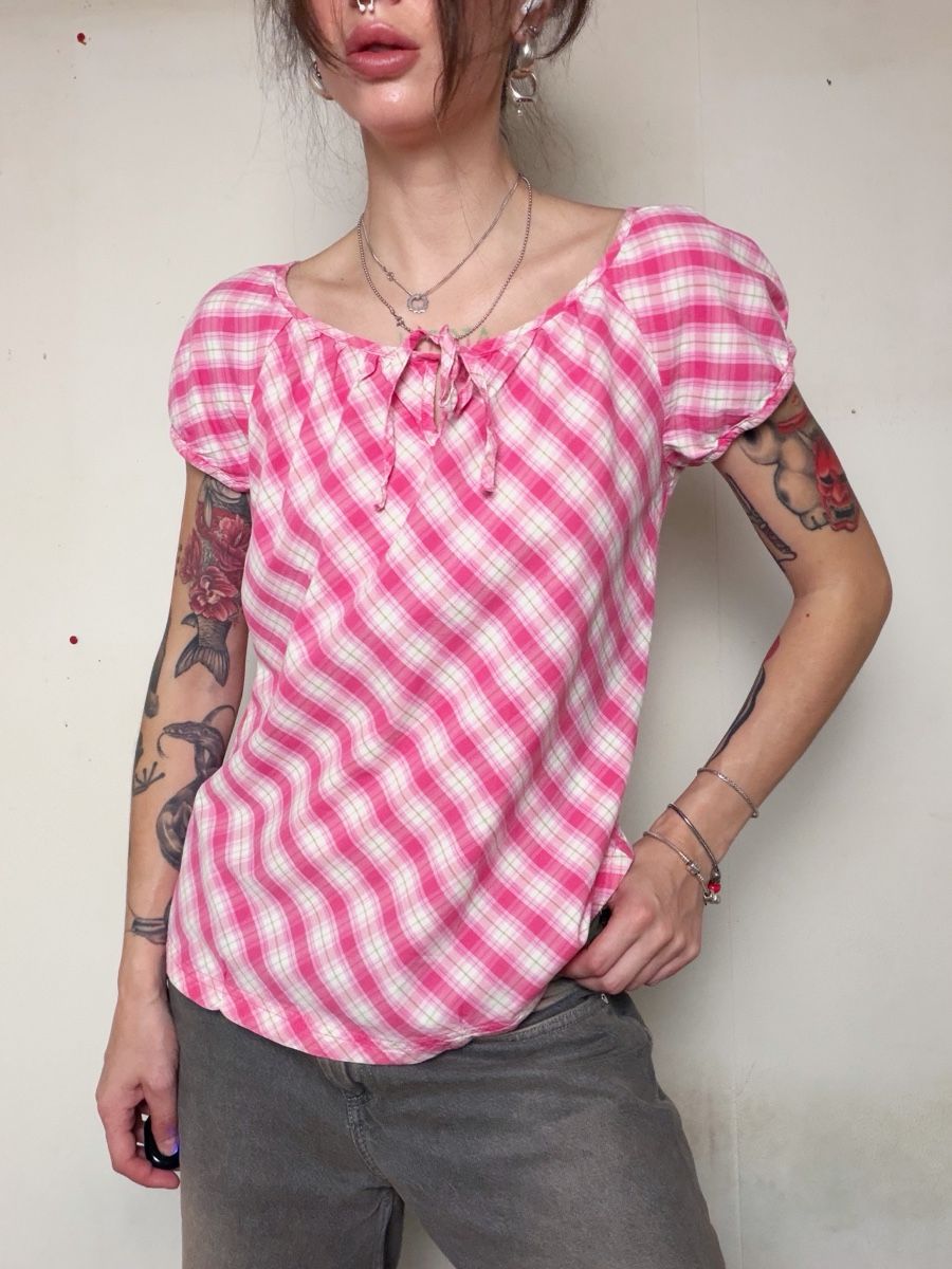 Camicette: pink checkered top from soyaconcept – Usato da Knonau venduto da Grapesvintage 1