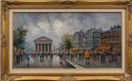 Quadro Parigi A. DeVity Olio su Tela Certificato con Cornice