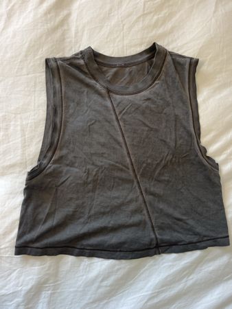 Lululemon broken beat tank crop top pima cotton small dyed