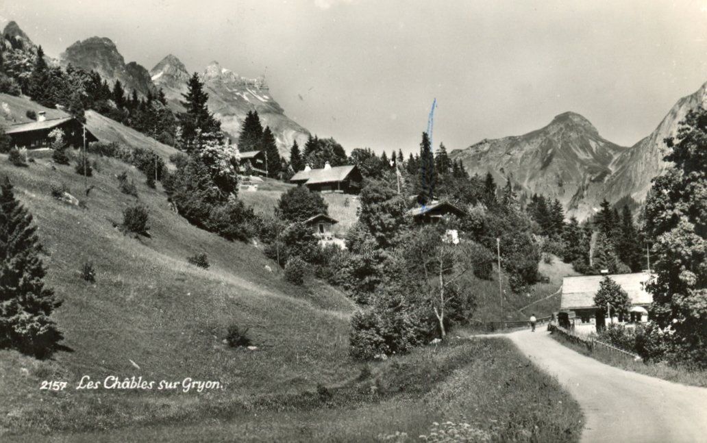 Ansichtskarten: Les Châbles   VD  sur Gryon      en 1961 – Gebraucht aus Brig von Valcards54