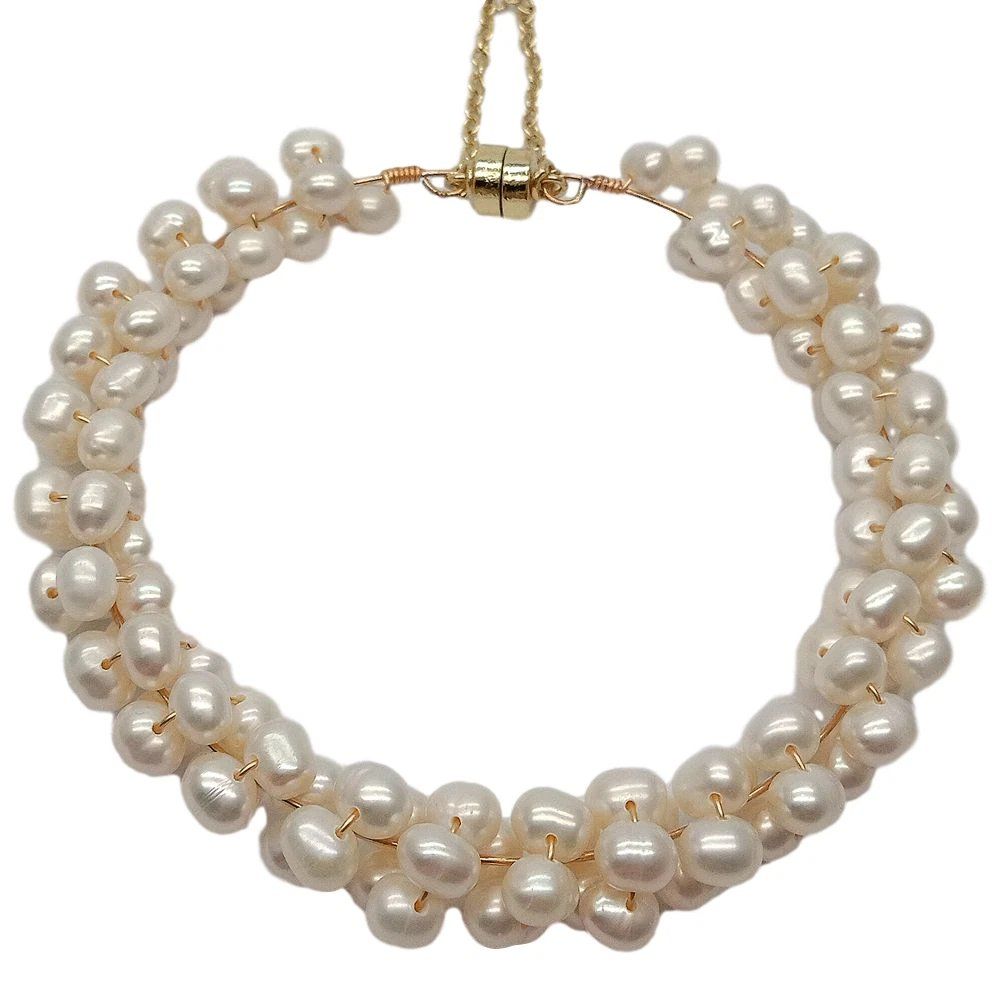 Bracelets: Wunderschön weiss Perlen Armband 18.5 cm Bracelet – Neuf (Voir description) à Prilly par ilyria73 4