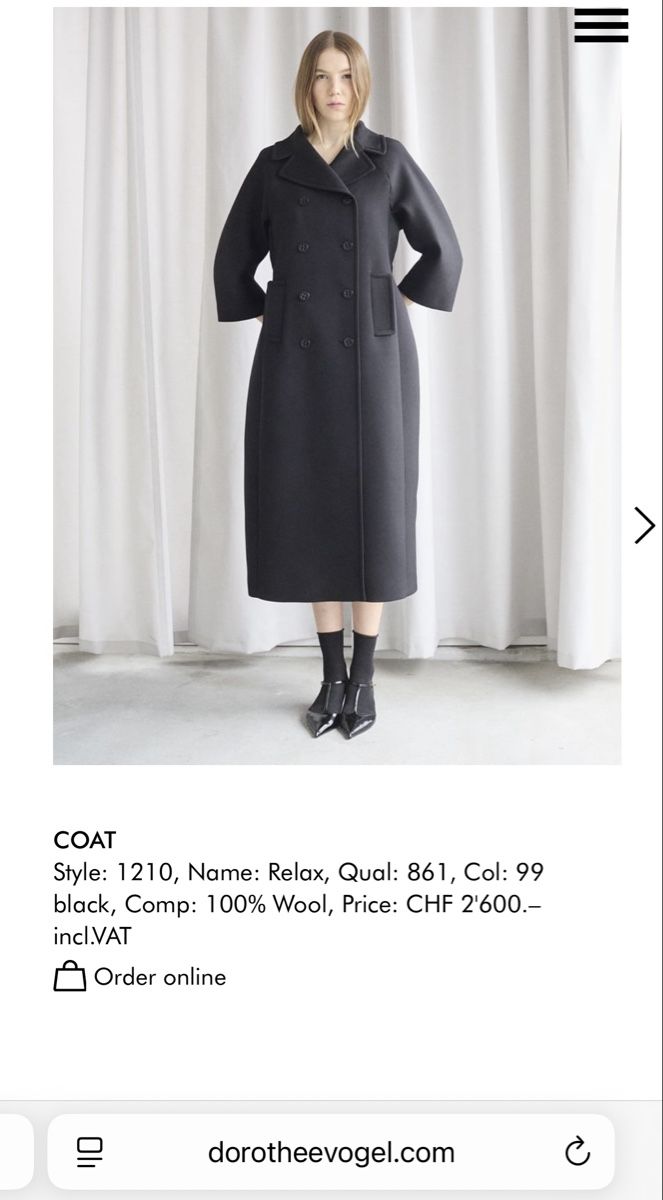Cappotti: Dorothee Vogel Wool Cashmere Blend Coat - Size 36 - Grey – Usato da Zürich venduto da ann_v792 5