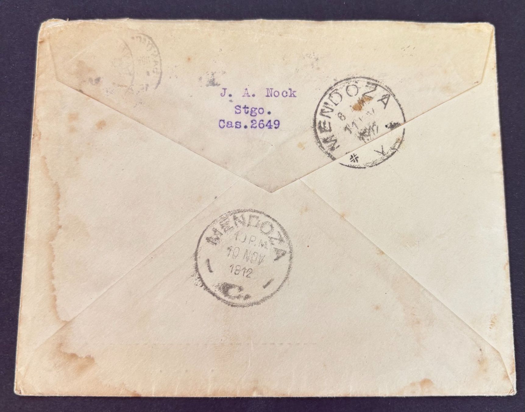 Alle Briefmarken: BRIEFUMSCHLAG CHILE 1912 – Gebraucht aus Ostermundigen von wini63 1