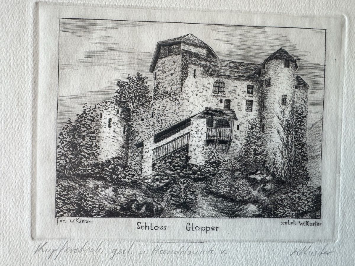 Stiche: Kupferstich Schloss Glopper – Gebraucht aus Tübach von Tijera 1