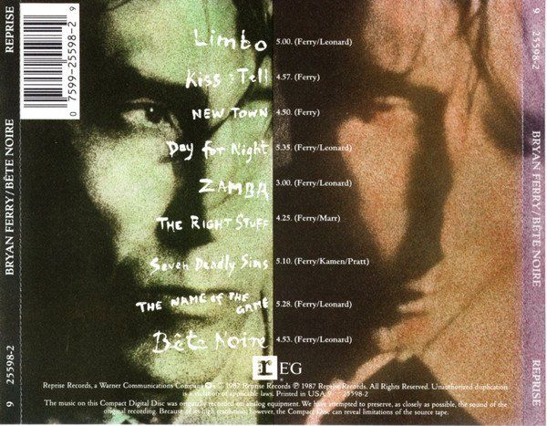 CD: CD Bryan Ferry - Bête noire (1987) – Usato da Möriken AG venduto da mineralia 1