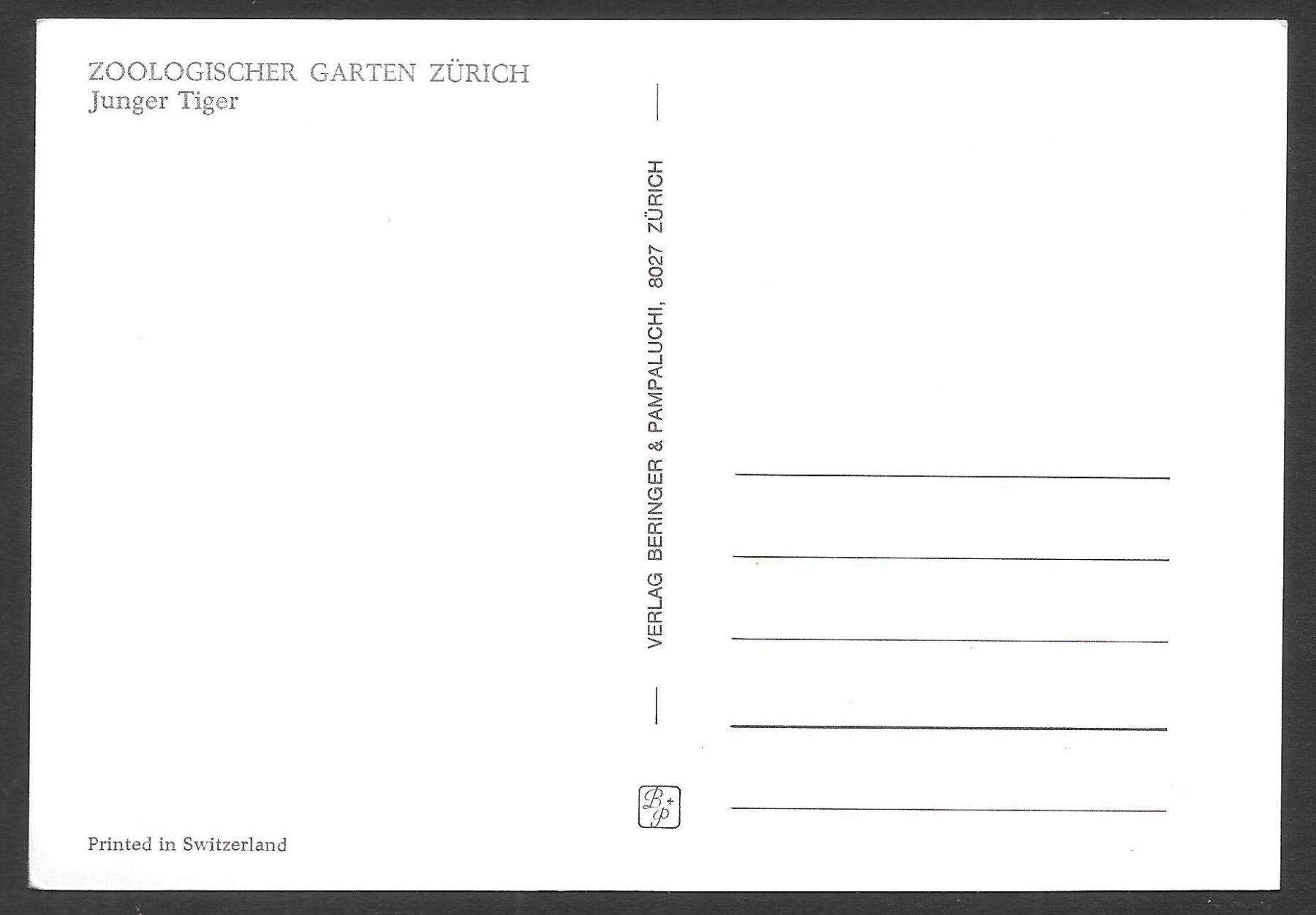 Cartoline postali: Zoologischer Garten Zürich Junger Tiger – Nuovo (secondo la descrizione) da Olten venduto da clotaldi 1