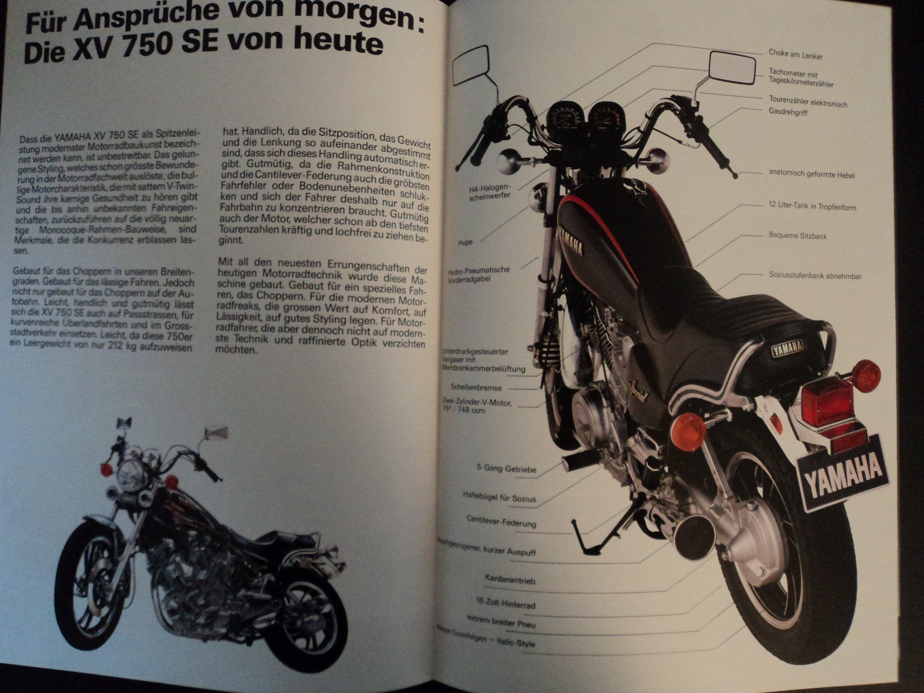 Documenti: Prospekt Yamaha XV750SE 1981 – Usato da Schwarzenburg venduto da modelCARama