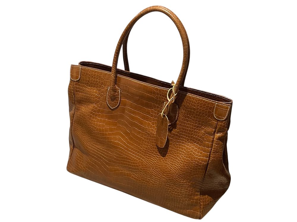 Bag Tasche Kroko Optik Braun DESIGNER BAG KROKO STYLE TASCHE BRAUN