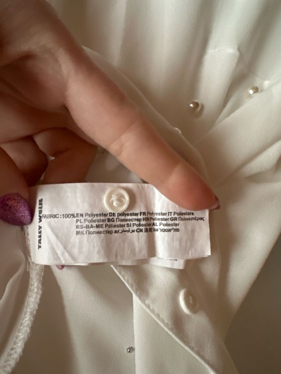 Tally Weijl Camicette: Tally Weil Bluse weiss mit Perlen Grösse S – Usato da Buchs AG venduto da tifena 3