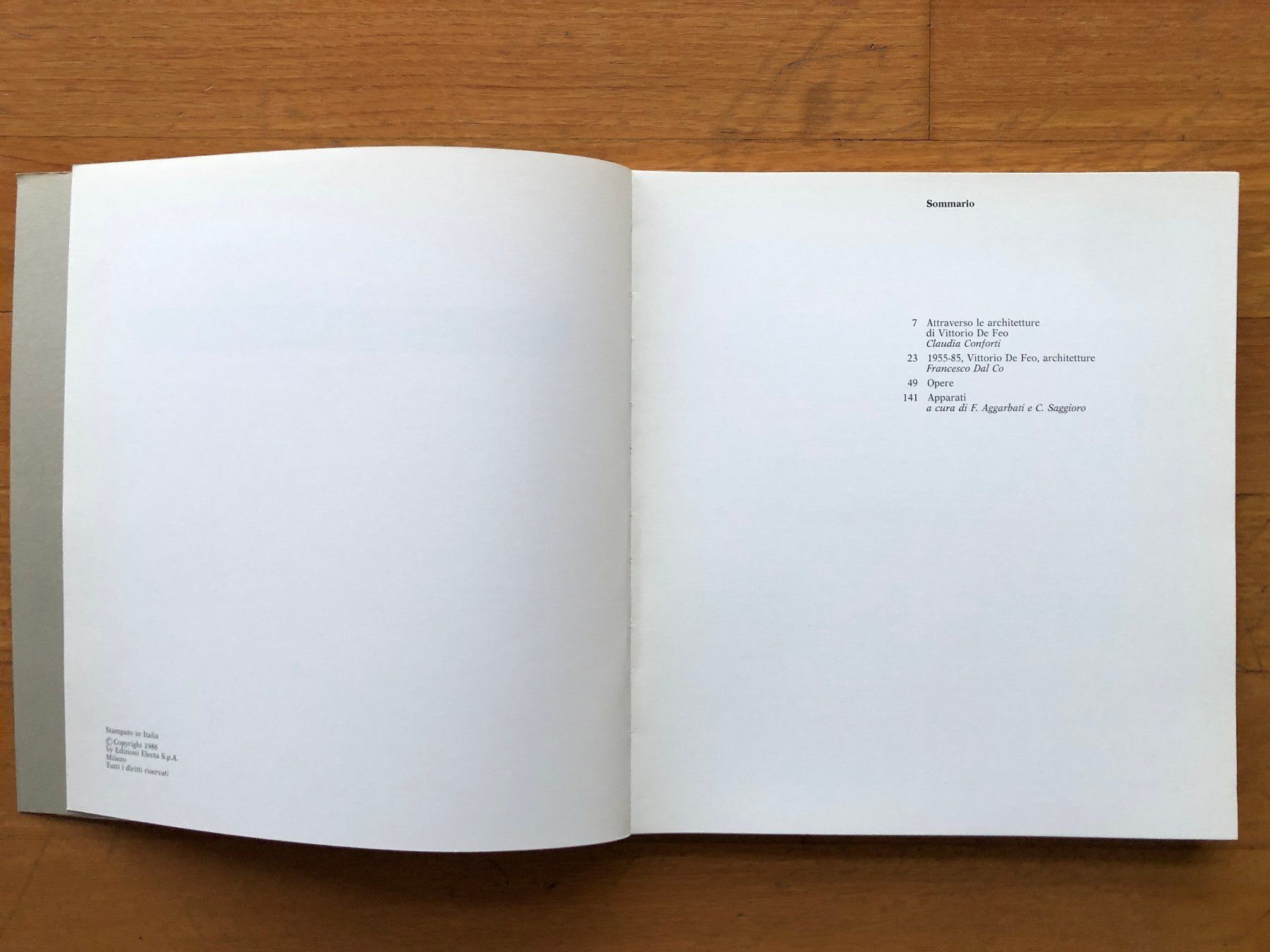 Libri: Architektur Buch: VITTORIO DE FEO - Opere e progetti – Usato da Lugano venduto da gio.yo 1