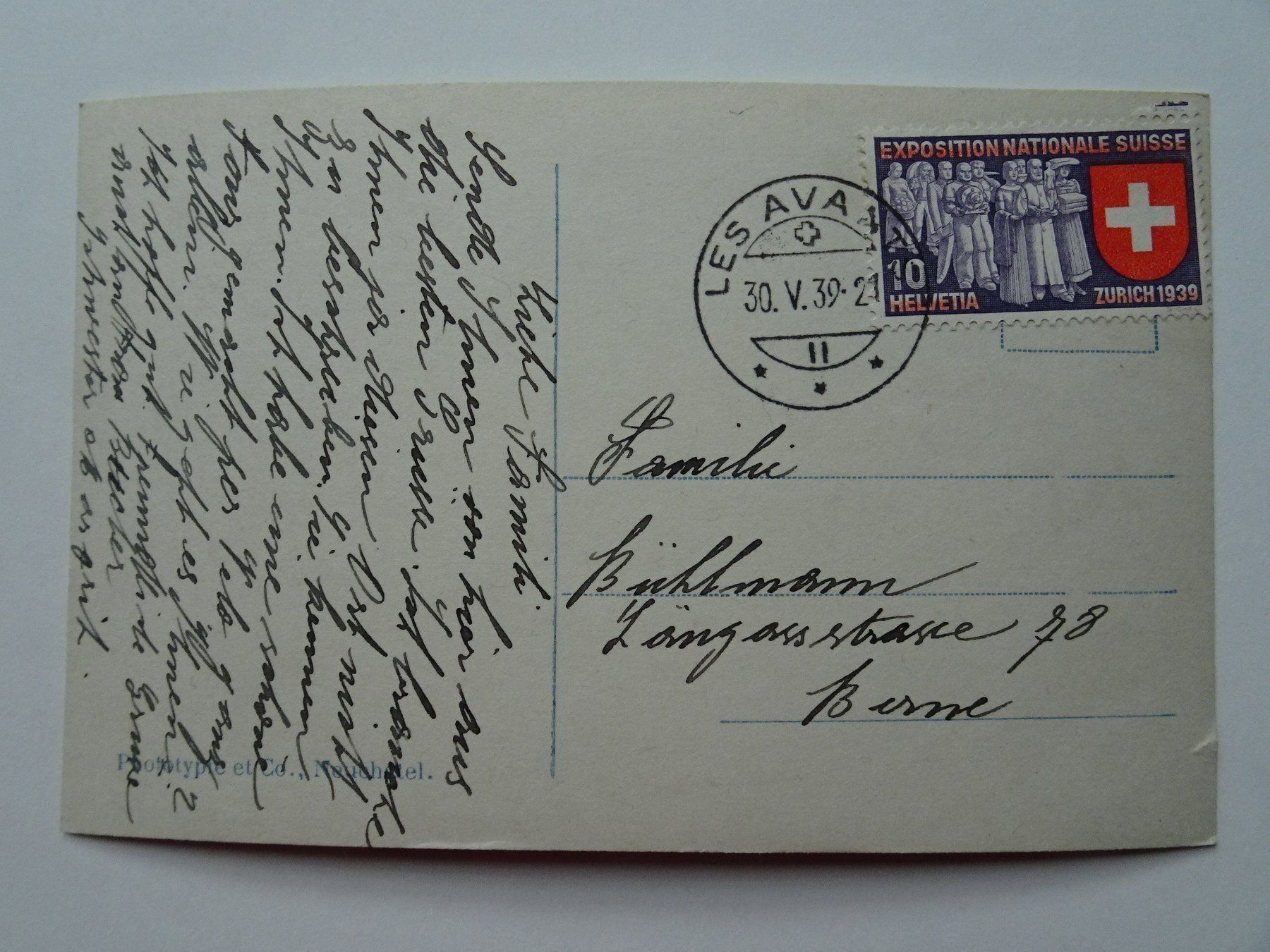 Cartoline postali: Les Avants et Col de Sonloup 1939 – Usato da Aadorf venduto da Chnorli-Furz 1