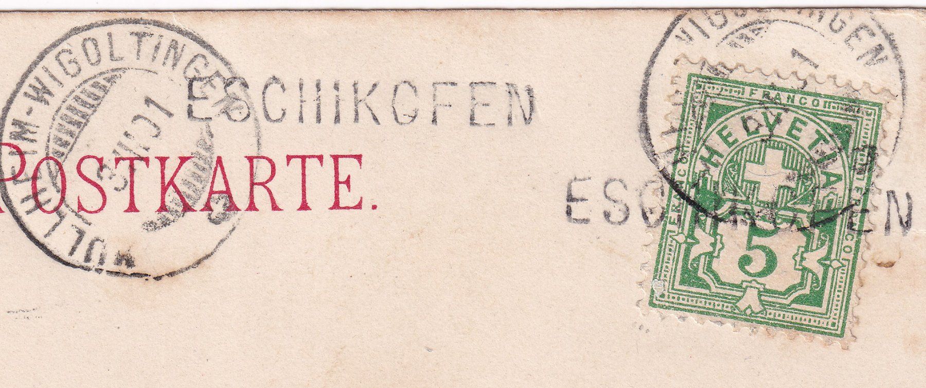 Cartoline postali: Gruss aus Thun  (1901) – Usato da Cormoret venduto da Pascalll2001 2