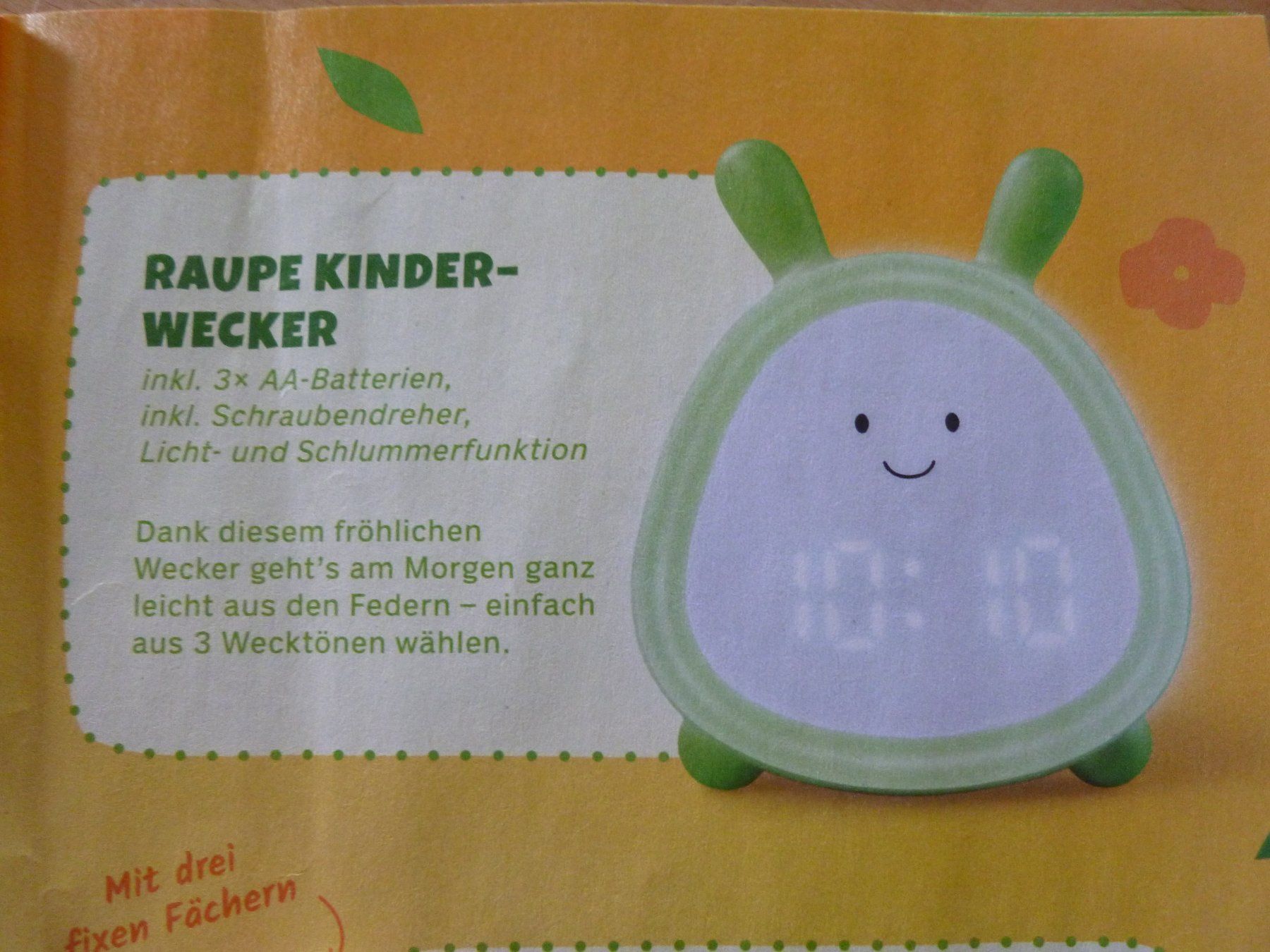 Wecker: toller WECKER Raupe  Coop  Kinderwecker NEU – Neu und originalverpackt aus Dättlikon von Mamakuga 2