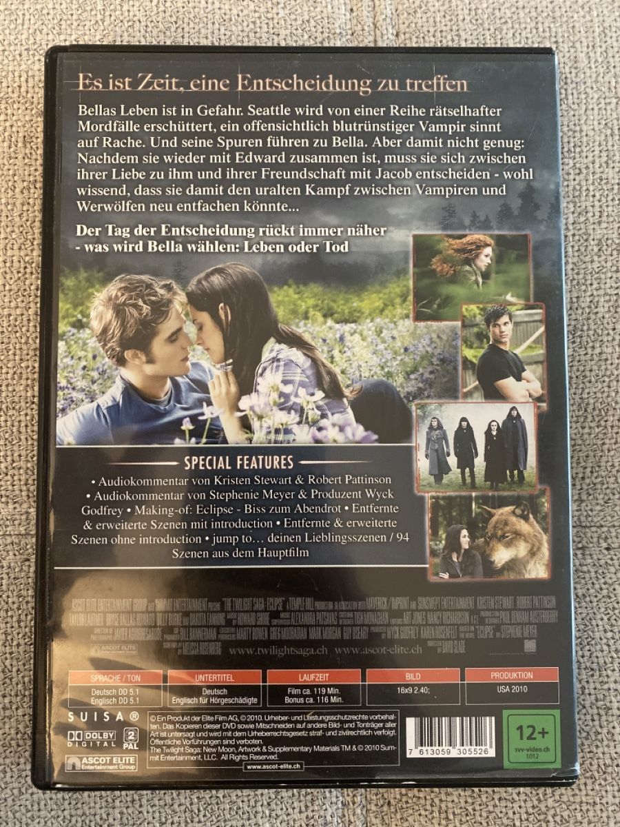 Tutti i DVDs: Twilight, eclipse bis zum Abendrot, DVD – Usato da St. Gallen venduto da sabrina_19 1