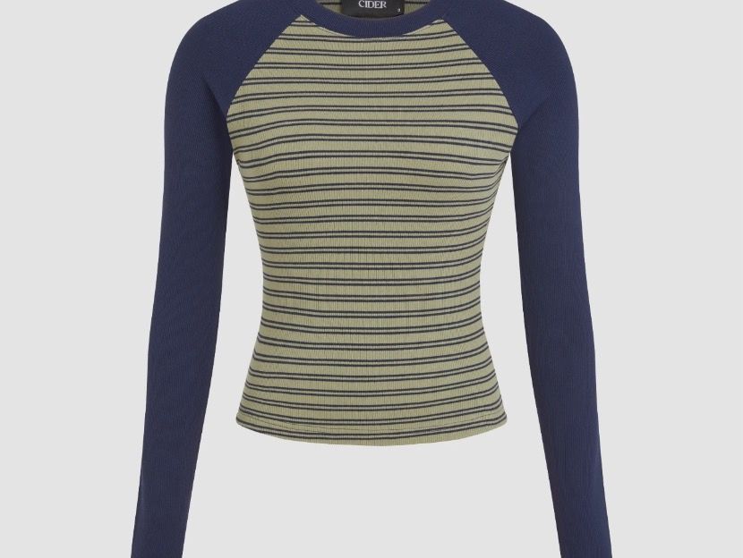 Tops: RIB ROUND NECK CONTRASTING STRIPE TOP – Neu (gemäss Beschreibung) aus Vuisternens-Romont von gol_xp6p 4