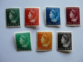 1940 Niederlande Königin Wilhelmina ; 7 Werte ; Postfrisch