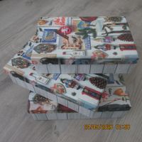 3er Set dekorative Aufbewahrungsboxen, Karton NEU NP: 20.70