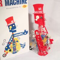 Grosser Roboter Mr. Machine zum aufziehen 45cm unbespielt