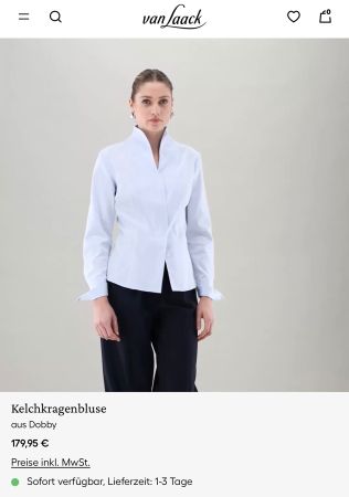 Damenhemd van Laack Grösse 36 hellblau Baumwolle neuwertig