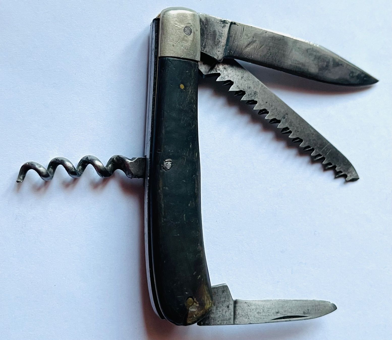 Solingen Coltelli tascabile: Antikes Solingen-Sackmesser, mit Säge und gr.+ kl. Klinge – Usato da Basel venduto da TOMFAN 2