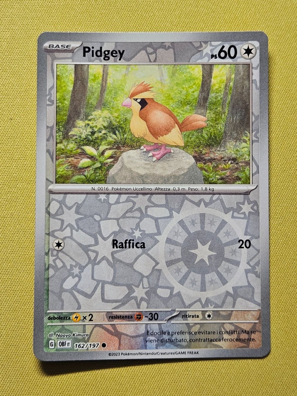 Pokémon Carte collezionabili: Obsidian Flames - Pidgey 162/197 IT – Usato da Bellinzona venduto da Pokemarco
