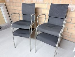 Gartenstühle Edelstahl/schwarz