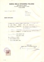 1.- Fr. Fiskalmarke vom Kanton TESSIN auf Dokument